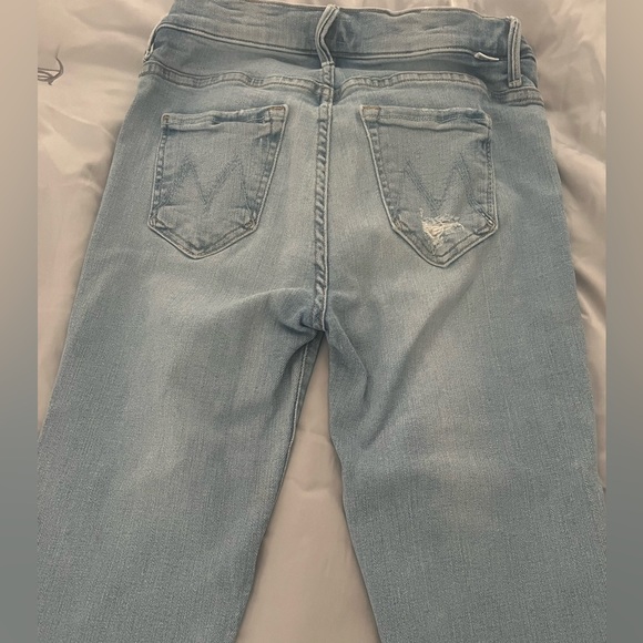 MOTHER frayed hem light wash flare jeans - Picture 4 of 4